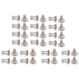 Garosa 20 Juegos de Tornillos de Remache de 7x5mm, Remache de Clavo de Tornillo de Cobre, Cabeza Redonda, Punto, Tornillo para cinturón de Cuero(Plata)