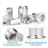 Vmuter - Tuerca de remache de 5/16"-18, 50 piezas de acero inoxidable 304 con cabeza plana