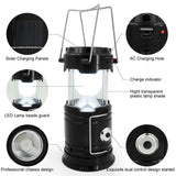 AUSEIN Luz de Camping, 6+1 Led Linterna Solar Linterna Recargable, Lámpara Exterior - Impermeable, Plegable y portátil para emergencias, Pesca,Senderismo,Exterior e Interior