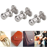 Garosa 20 Juegos de Tornillos de Remache de 7x5mm, Remache de Clavo de Tornillo de Cobre, Cabeza Redonda, Punto, Tornillo para cinturón de Cuero(Plata)