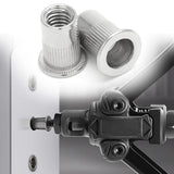 Qjaiune - 50 tuercas de remache roscadas de acero inoxidable M6, remaches de cabeza plana M6-1,0 mm, tornillos de tuerca moleteados, tuerca ciega