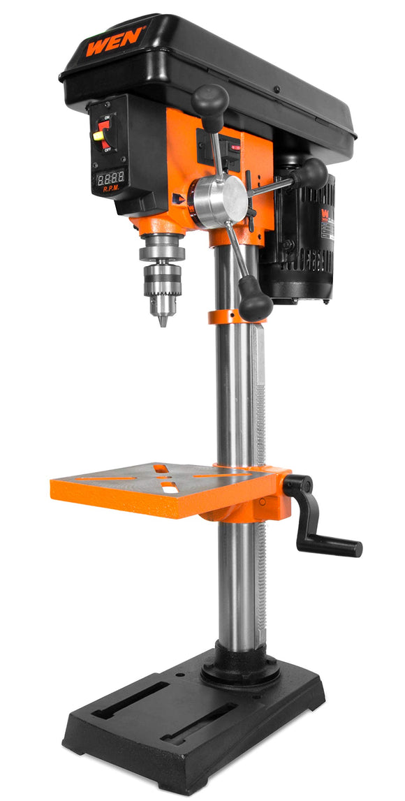 WEN - Prensa de taladro de mesa de 10 pulgadas, motor de velocidad variable de 6.2 amperios con construcción de hierro fundido y láser (DP1062V)