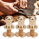Garosa Juego de 20 Juegos de Tornillos de Remache de 7x5mm, Remache de Clavo de Tornillo de Cobre, Cabeza Redonda, Punto, Tornillo para cinturón de Cuero, Libro de Cuentas, álbum de Fotos(Oro)