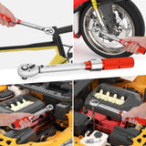Llave Dinamométrica 3/8'', VANPO 5-60 Nm Llave de Torque, Precisión ±3%, 9 Piezas Juego Llaves Vaso con Extensión, Junta Universal, Magnética Vasos de Bujía, Bits, Vasos para Bicicleta, Moto, Coche