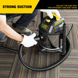 Stanley Aspiradora en seco y húmedo de 4 galones, soplador de aspiradora 3 en 1 de Acero Inoxidable HP de 4 Picos con Potente succión, para Lugar de Trabajo, cochera, sótano, Modelo: SL18301-4B