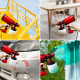 Pistola para Pintar,800W Alto Voltaje Pistola de Pintura Electrica,Pulverizador de Paint con Recipiente de 800 ml y 3 Modos de Pulverización,para Pintura de Automotriz,Casas, Paredes, Cercas（Rojo）