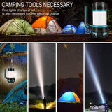 MSRTSR Linterna de Cámping Recargable, 6 Modos de Luces de Trabajo, Farol de Cámping Impermeable, Antorcha Lámpara para Acampada, Senderismo Pesca Cortes de Energía Emergencia y Más (Azul)