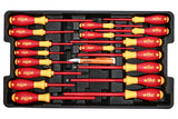 Wiha 32800 Juego de herramientas aisladas, destornillador, destornillador de tuercas, alicate, cortador, regla, cuchillo y sockets en caja con ruedas, 10 000 voltios probados y 1,000 voltios, 80 uds