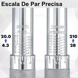 CYPODEW Llave Dinamométrica 1/2", Juego de Llaves de Vaso de Impacto Doble Dirección con 1/2 Barra de Extensión, 28-210Nm Llave de Torque Ajustable,3 Tomas (17mm, 19mm, 21mm) para Coche, Moto,CR-V