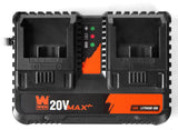 WEN 20 V MAX 2.3 Amp Cargador de batería de Iones de Litio de Doble Puerto con Puertos USB (20200D)