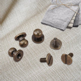 20 Unids Clavo Remache, Bronce Botón de Cabeza Redonda Tornillos de Botón DIY Accesorios de Artesanía de Cuero para el Cinturón Bolso Monedero, 8x6mm
