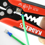 KAIWEETS - Pelacables autoajustable 3 en 1 herramienta automática de pelado de cables | Cortador de cables de 10-24 AWG para corte de cables eléctricos, herramienta de prensado