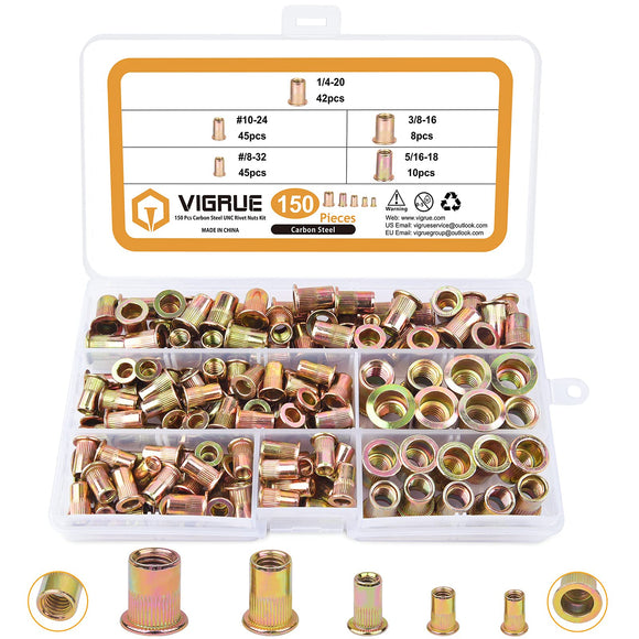 VIGRUE 150pcs #8-32#10-24 1/4 