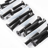 Cicidorai M8 x 30 mm, 35 mm, 40 mm, 45 mm, 50 mm, cabeza plana hexagonal tornillos avellanados, acero de aleación de grado 10.9, acabado de óxido negro, totalmente roscado, unidad hexagonal métrica Allen Kit surtido 25 piezas