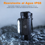 BYASKZIV Lampara Cabeza, Linterna de Cabeza IP68 Recargable, Resistencia a Caídas de 1,5 m Headlamp, Linterna Multifunción de 6 Modos, Linterna Frontal USB