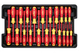 Wiha 32800 Juego de herramientas aisladas, destornillador, destornillador de tuercas, alicate, cortador, regla, cuchillo y sockets en caja con ruedas, 10 000 voltios probados y 1,000 voltios, 80 uds