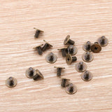 20PCS Conjuntos de Botón de Cabeza Redonda de Latón Remaches Leathercraft Bricolaje Artesanal de Cuero Metal Remache con Hebilla para la Correa del Cinturón Zapatos de Decoración (Bronce)
