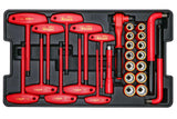 Wiha 32800 Juego de herramientas aisladas, destornillador, destornillador de tuercas, alicate, cortador, regla, cuchillo y sockets en caja con ruedas, 10 000 voltios probados y 1,000 voltios, 80 uds
