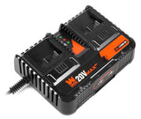 WEN 20 V MAX 2.3 Amp Cargador de batería de Iones de Litio de Doble Puerto con Puertos USB (20200D)