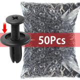 50 Piezas Clip Remaches De Tornillo Para Carro Auto Coche tornillos de protección de parachoques de defensa de 8 mm compatible con Audi, Toyota, Focus, Kia, Nissan, Yamaha
