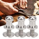 Garosa 20 Juegos de Tornillos de Remache de 7x5mm, Remache de Clavo de Tornillo de Cobre, Cabeza Redonda, Punto, Tornillo para cinturón de Cuero(Plata)