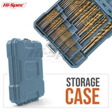 Juego de Brocas de 99 Piezas. Set de Acero Recubiertas en Titanio HSS.Para Taladrar y Perforar Metal, Hormigon, y Madera. Accesorio ideal para Taladro Electrico y Caja Herramientas