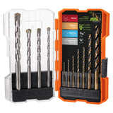 Juego de brocas para metal y concreto, 11 piezas