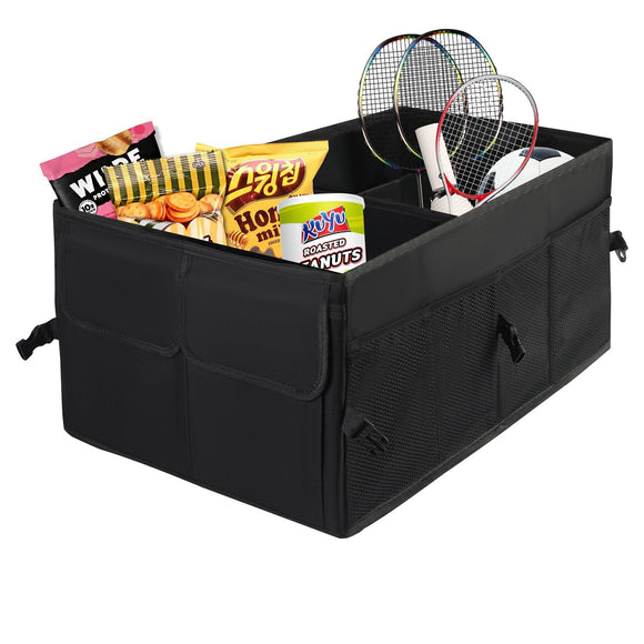 ZAKULU Organizador de Maletero de Coche Bolsa de Maletero Caja Plegable Maletero de Coche con Muchos Compartimentos Organizador de Bolsas de Almacenamiento de Coche Práctico e Impermeable (Negro)