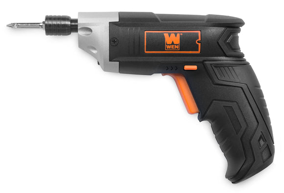 WEN 49103 - Destornillador eléctrico inalámbrico de iones de litio de 3,6 V con puntas y funda para cinturón