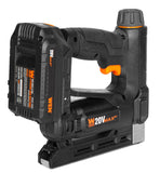 WEN 20538 - Clavadora Brad de calibre 2 en 1 de 20 V Max y grapadora de corona T50 con batería y cargador de 2.0 Ah