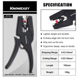 Knoweasy Pelacables y cortador automático, herramienta de pelado de cables 2 en 1 resistente para pelar cables, corte de