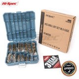 Juego de Brocas de 99 Piezas. Set de Acero Recubiertas en Titanio HSS.Para Taladrar y Perforar Metal, Hormigon, y Madera. Accesorio ideal para Taladro Electrico y Caja Herramientas