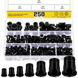 Mardatt - 250 piezas M3 M4 M5 M6 M8 M10 M12 tuercas de remache métricas de medio cuerpo hexagonal, rosca media hexagonal de acero al carbono chapado en zinc, tuerca de inserción roscada de cabeza