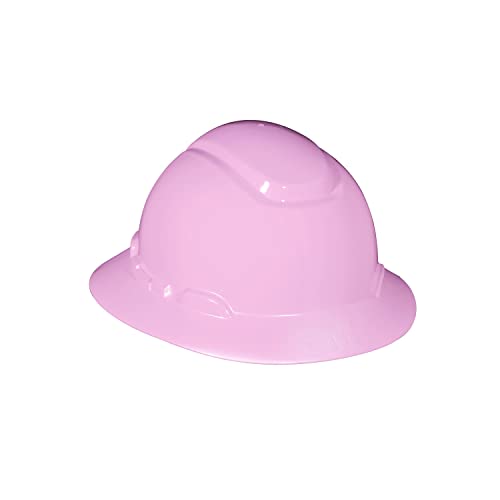Casco seguridad  duro de ala completa , rosa, suspensión de trinquete de 4 puntos, con Uvicator