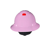 Casco seguridad  duro de ala completa , rosa, suspensión de trinquete de 4 puntos, con Uvicator