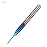 Brocas fresadora 10 Unids  de Carburo de Tungsteno Cortador Recubierto Azul Molino de Fresas Para Pcb Scm Placa de Circuito Máquina de Grabado(0.5mm)