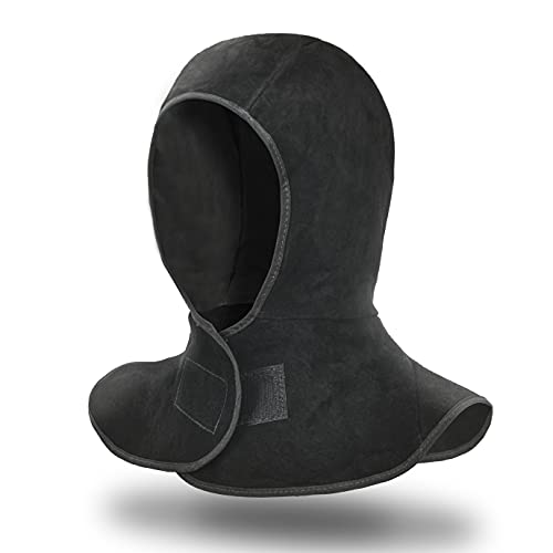 Capucha de soldadura, tapa protectora ignífuga con cortina de hombro para cuello, accesorios de casco de soldadura, protección de cabeza para hombres y mujeres, color negro
