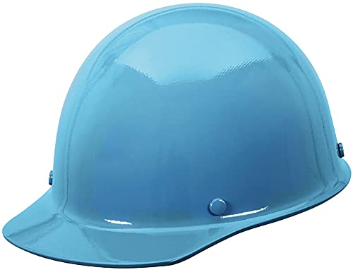 Casco duro de seguridad con suspensión de trinquete Fas-Trac III | Tapa sin ranuras, hecha de resina fenólica, cargas de calor radiante de hasta 350 F, tamaño estándar en azul