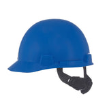 Casco de seguridad con suspensión Fas-Trac III de trinquete | Carcasa de polietileno, protección superior contra impactos, correas de corona autoajustables – Tamaño estándar en azul