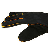 Guantes de soldador servicio pesado 1 par soldadores de cuero de cuero guantes de cuero de cuero guantes de soldadura de soldadura negra guantes