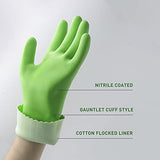 HANDLANDY Guantes resistentes a los productos químicos, reutilizables, de nitrilo, resistentes, de seguridad, industrial, para el trabajo, jardinería, limpieza (pequeño, 1 par verde)