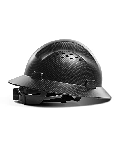 Sombrero duro de ala completa, aprobado por OSHA, diseño de puntos grises, casco ventilado de seguridad FRP con suspensión de trinquete ajustable de 4 puntos, clase C