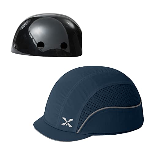 Gorra de seguridad, ligera, de seguridad, protección de la cabeza, transpirable, gorra de protección de la cabeza (M18109H-Navy-Micro Brim)
