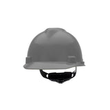 Casco seguridad delantero rígido con suspensión de trinquete, estándar, blanco, V-Gard Cap w/Fas-Trac III Susp, Gris, Estándar