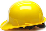 Casco de seguridad rígida de suspensión amarilla con paño de salamón Micro Sam