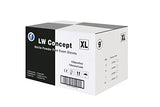 LW CONCEPT Guantes negros de nitrilo médico, sin látex ni polvo, desechables, ultrarfuertes, cuidado de la salud, uso de manipulación de alimentos (mediano, caja de 100)