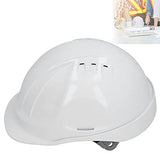 Casco de Ventilación ABS Blanco Casco de Trabajo con Tapa Protectora Ventilada para Ingeniería de Obras Construcción de Ferrocarriles