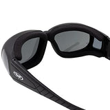 Gafas de sol de seguridad industriales globales para motocicleta se adapta a las lentes ahumadas con las normas ANSI Z87.1 para gafas de seguridad con relleno de espuma suave y aireada viene con bolsa de almacenamiento y correa