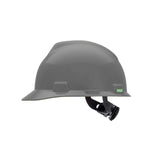 Casco seguridad delantero rígido con suspensión de trinquete, estándar, blanco, V-Gard Cap w/Fas-Trac III Susp, Gris, Estándar