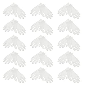 KALLORY 15 pares de guantes hidratantes durante la noche, guantes de algodón para cosméticos, guantes de mano exfoliantes, guantes de spa de belleza, guantes de limpieza para eccema, piel seca, spa